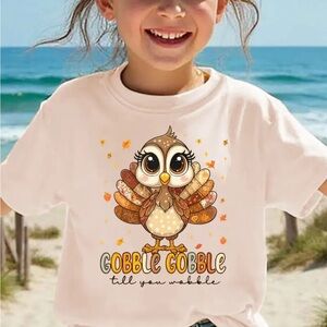 Kids Cream Gobble Gobble T-Shirt